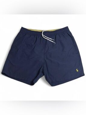 Polo Ralph Lauren Traveller Swim Shorts Navy Blue Trunks Men’s Size M Logo Mesh